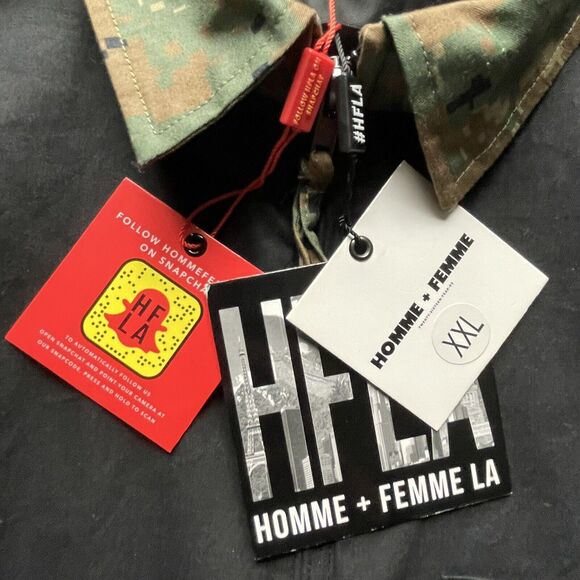 NWT Homme+Femme Los Angeles Digital Camo Full Zip Lightweight Jacket XXL Men - Picture 2 of 10